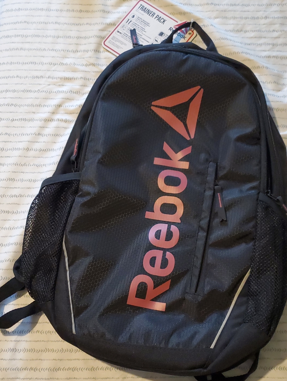Reebok Black Backpack with Red Logo